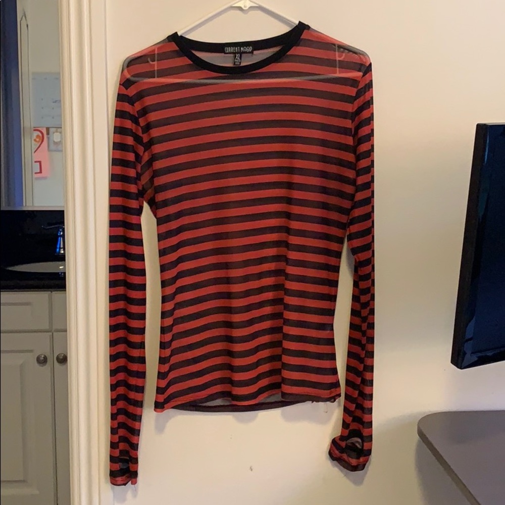 Current mood sheer long sleeve